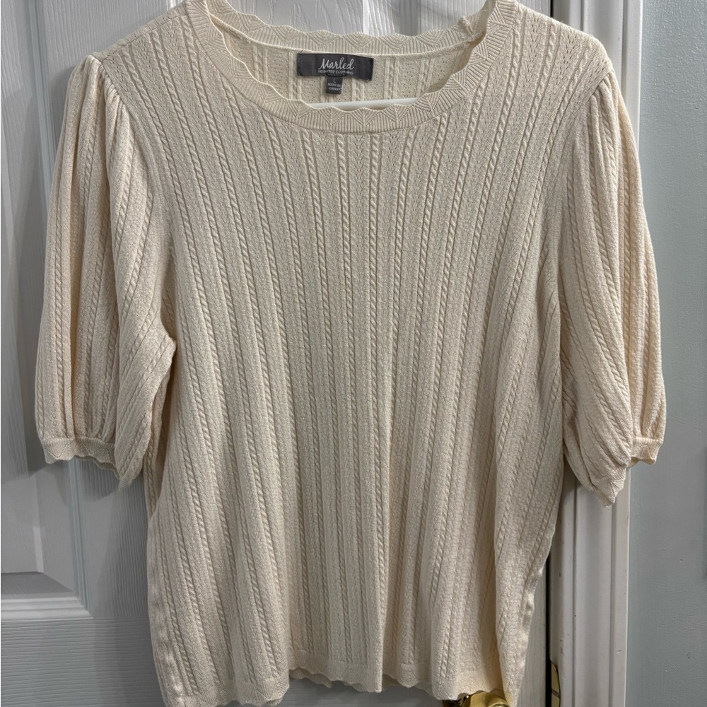 Off white cable knit blouse